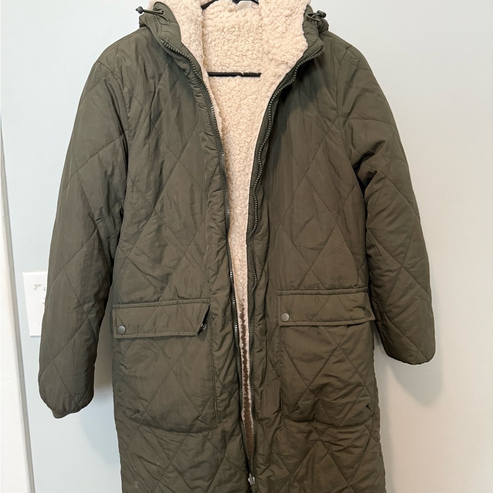 Love Tree Cream and Green Reversible Teddy Jacket